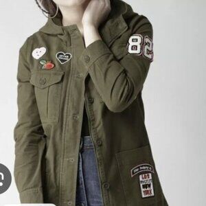 Forever 21 Green Patch Military Jacket